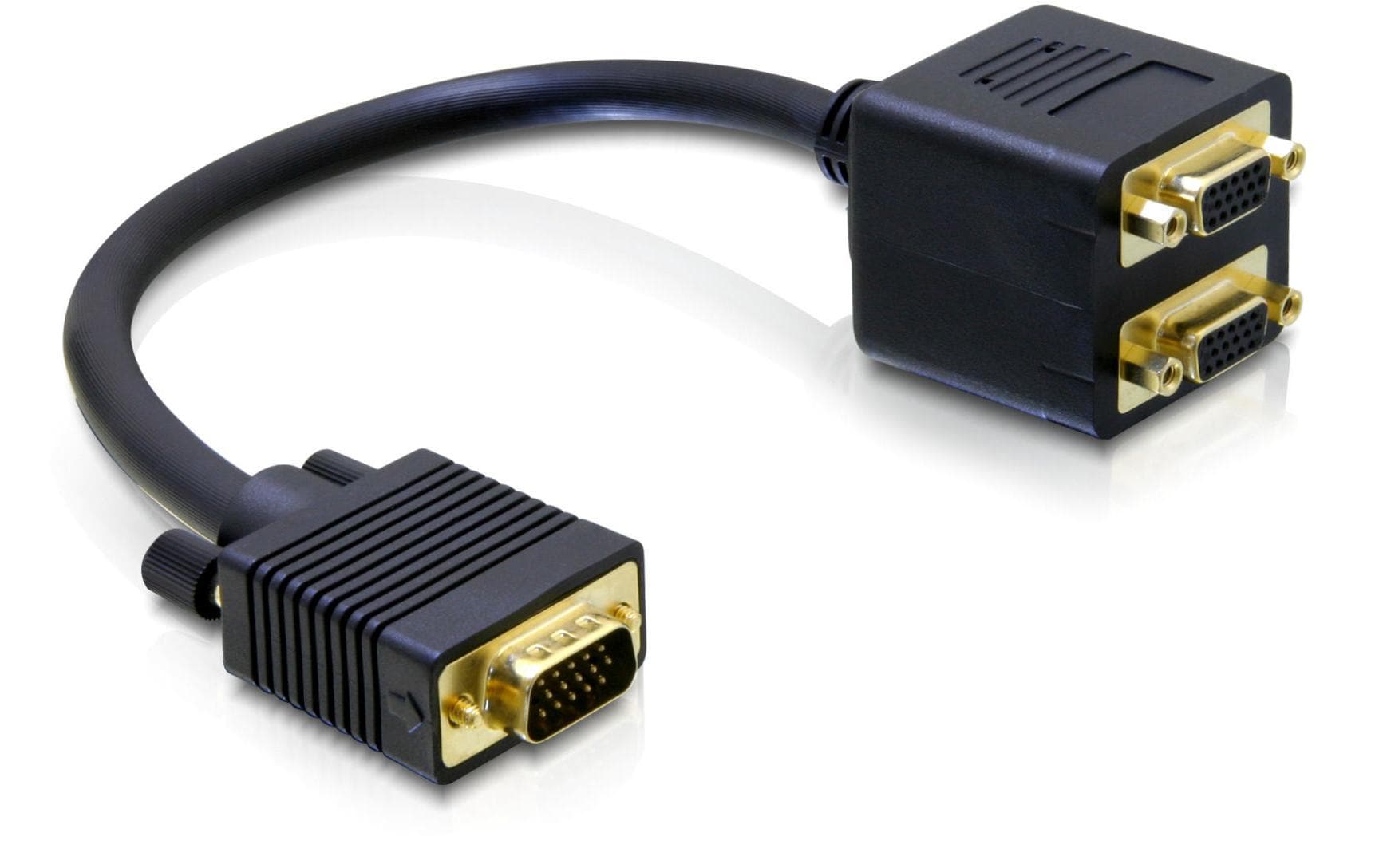 Monitor Splitter VGA-St. zu 2xVGA-Bu VGA Stecker zu VGA Buchse, 20cm,schwarz