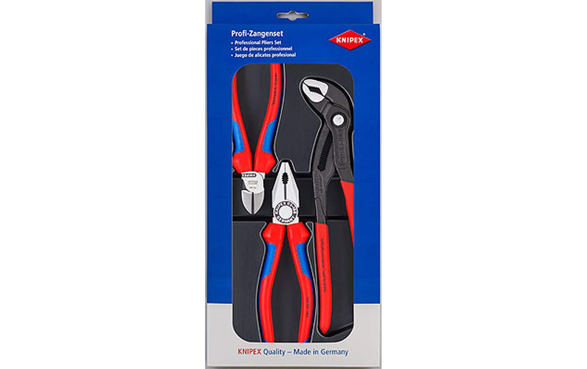 Knipex Bestseller-Paket 3teilig Kombizange,Seitenschneider,Wasserpumpenzang