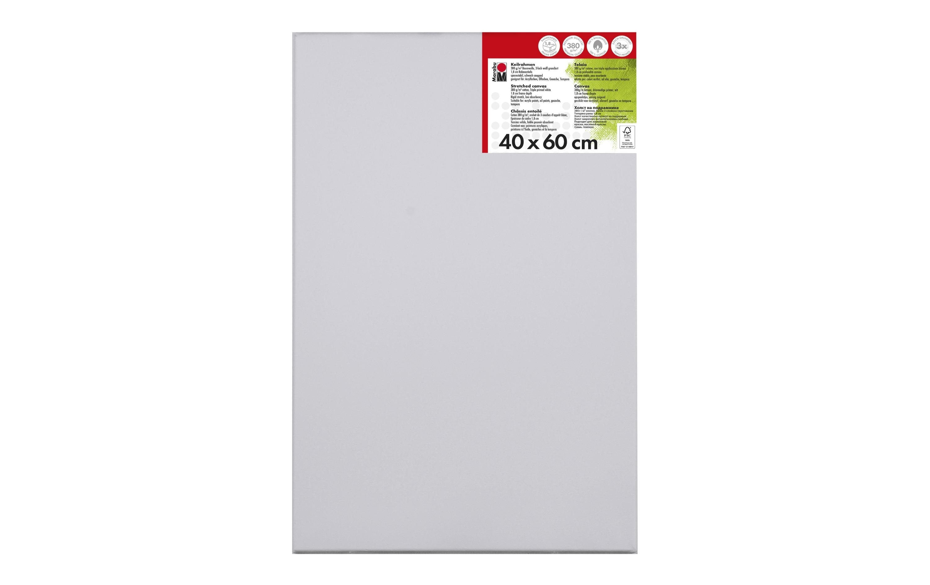 Marabu Keilrahmen 40 x 60 cm 380g/m2, Baumwolle bespannt