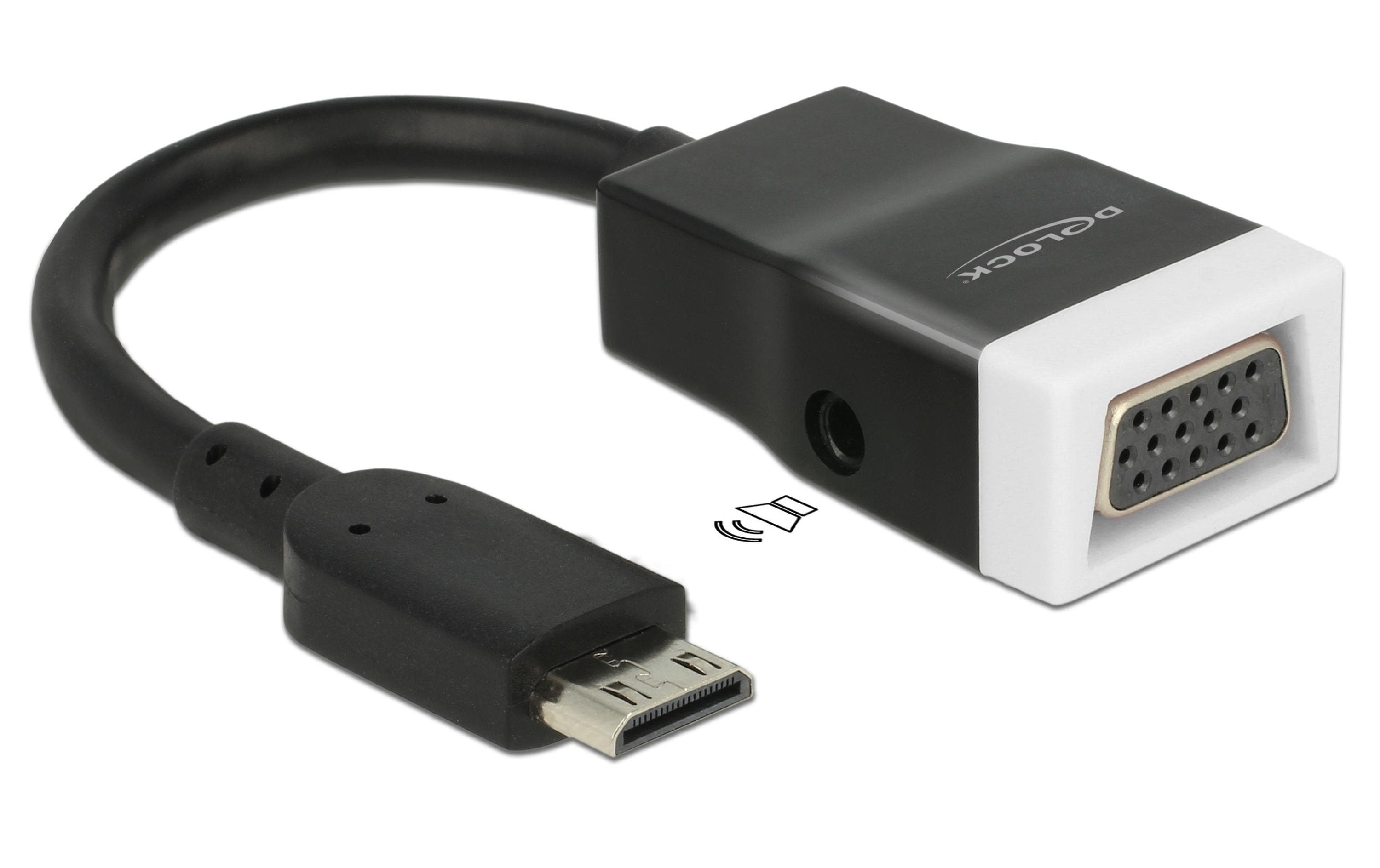 Monitorkonverter Mini-C HDMI zu VGA+Audio schwarz, 15cm
