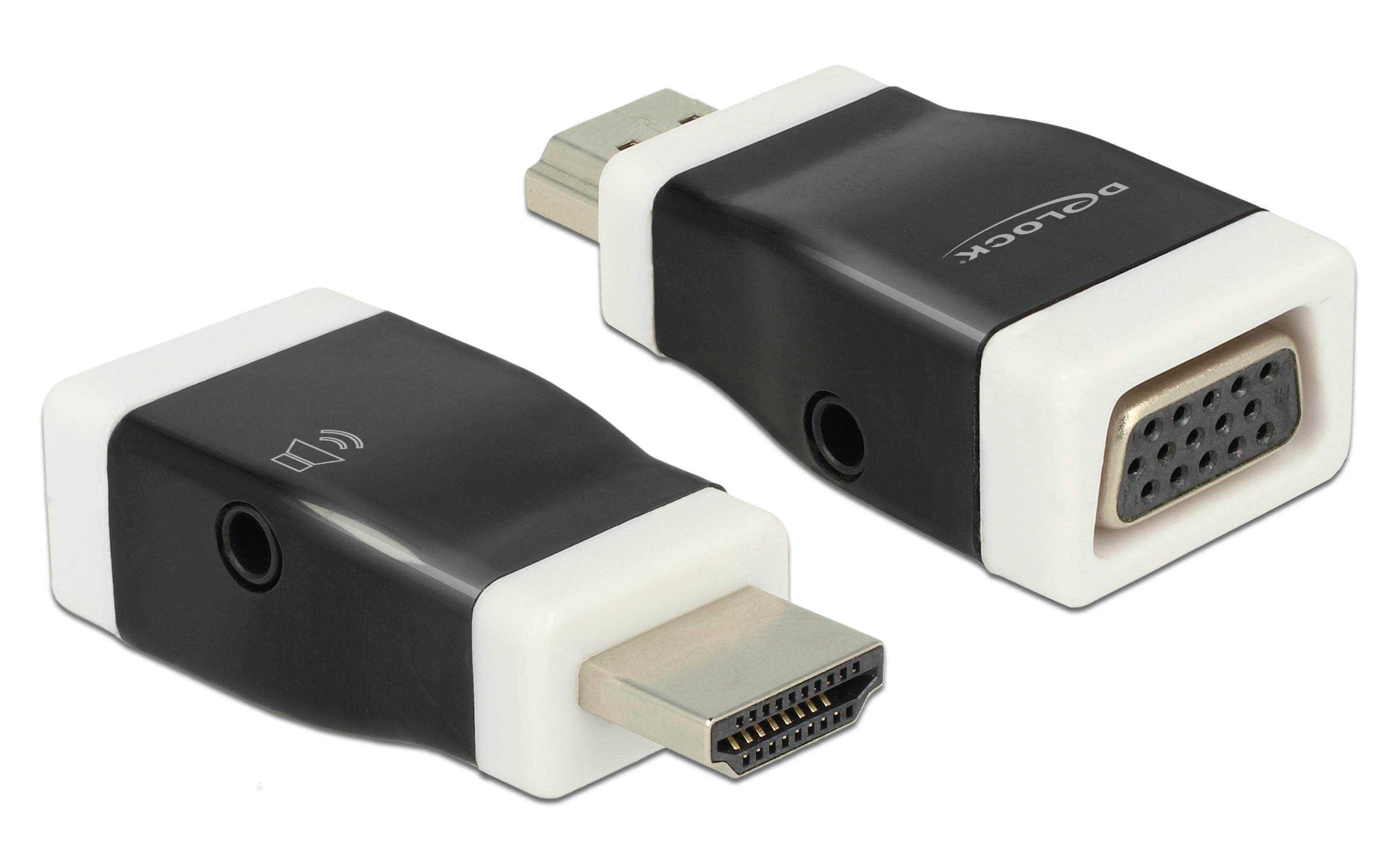 Monitoradapter HDMI-A zu VGA mit Audio HDMI-A Stecker zu VGA Buchse