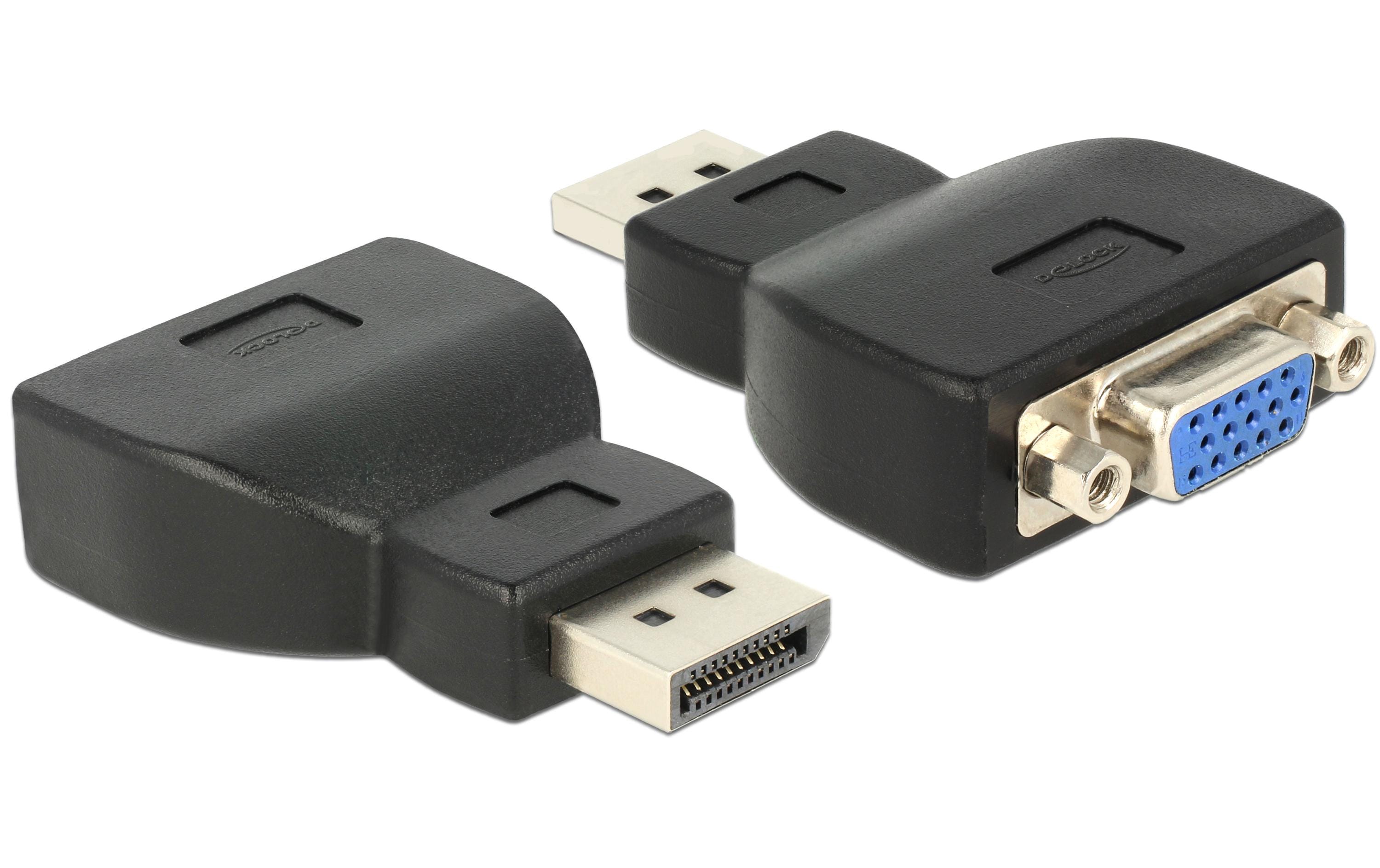 Monitoradapter DP1.1 zu VGA DP Stecker zu VGA-Buchse, schwarz