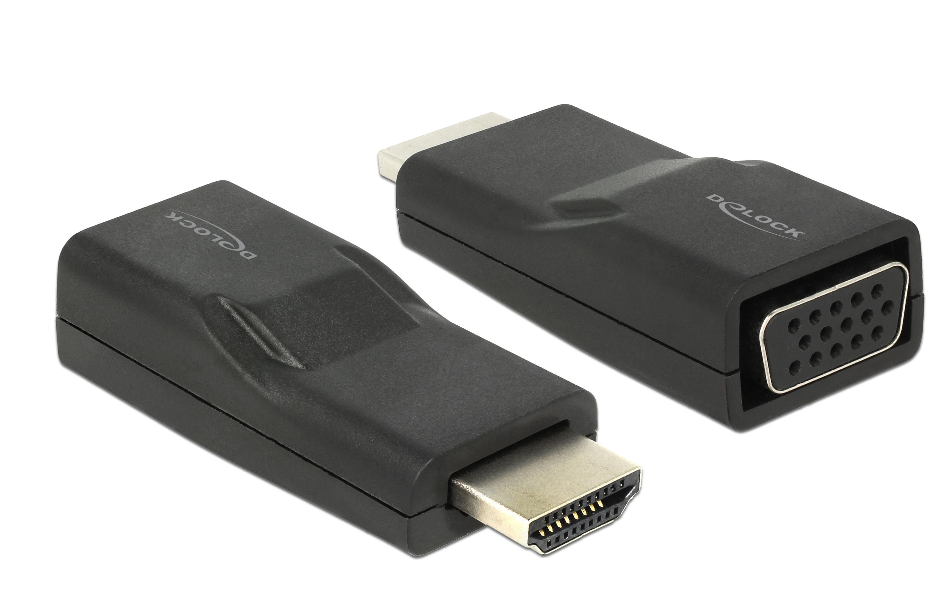 Monitoradapter HDMI-A zu VGA-Bu schwarz HDMI-A Stecker zu VGA 15pin Buchse