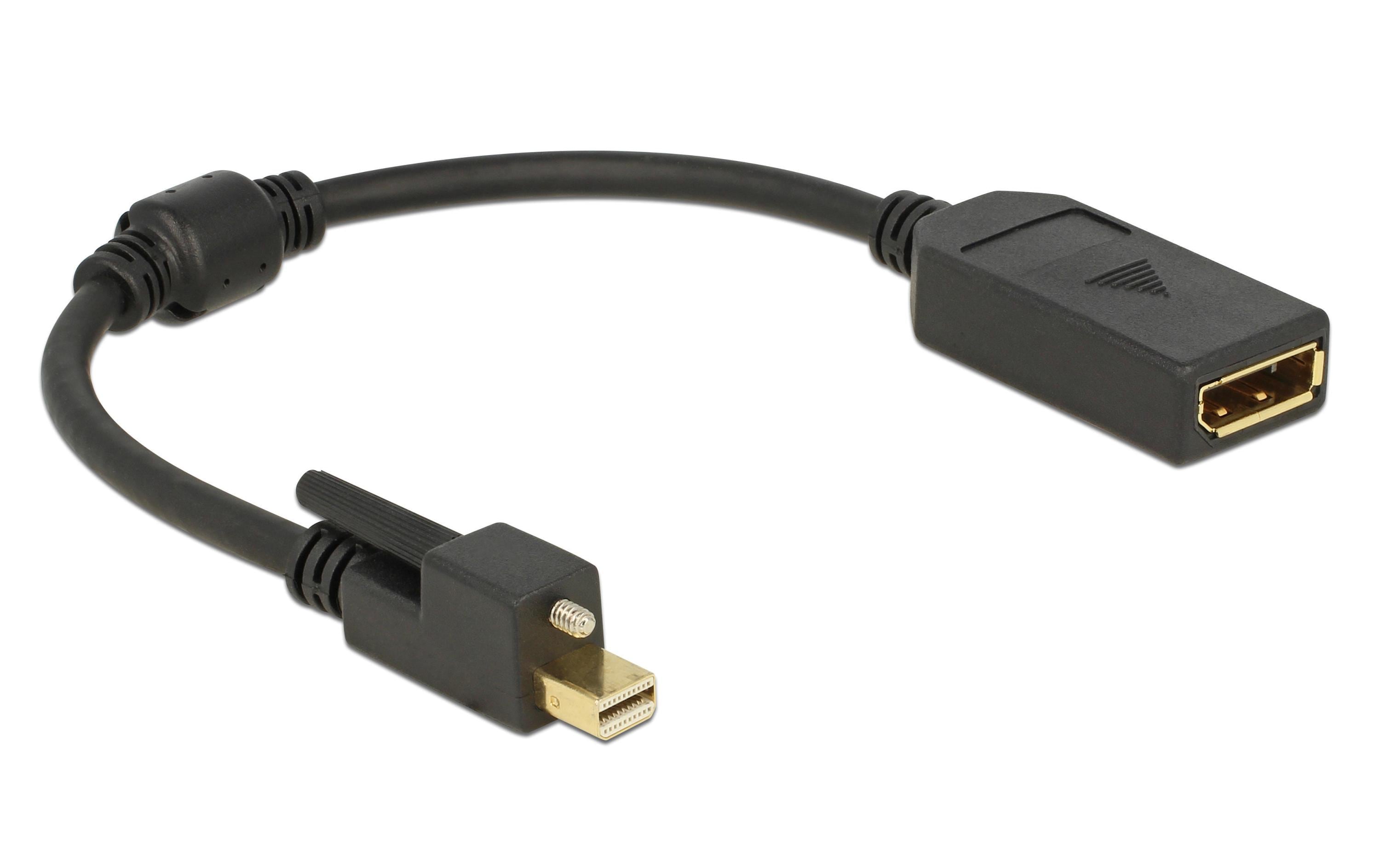 Mini-Displayport zu Displayport Adapter, 4K Mini-DP Stecker mit Schraube - DP Buchse