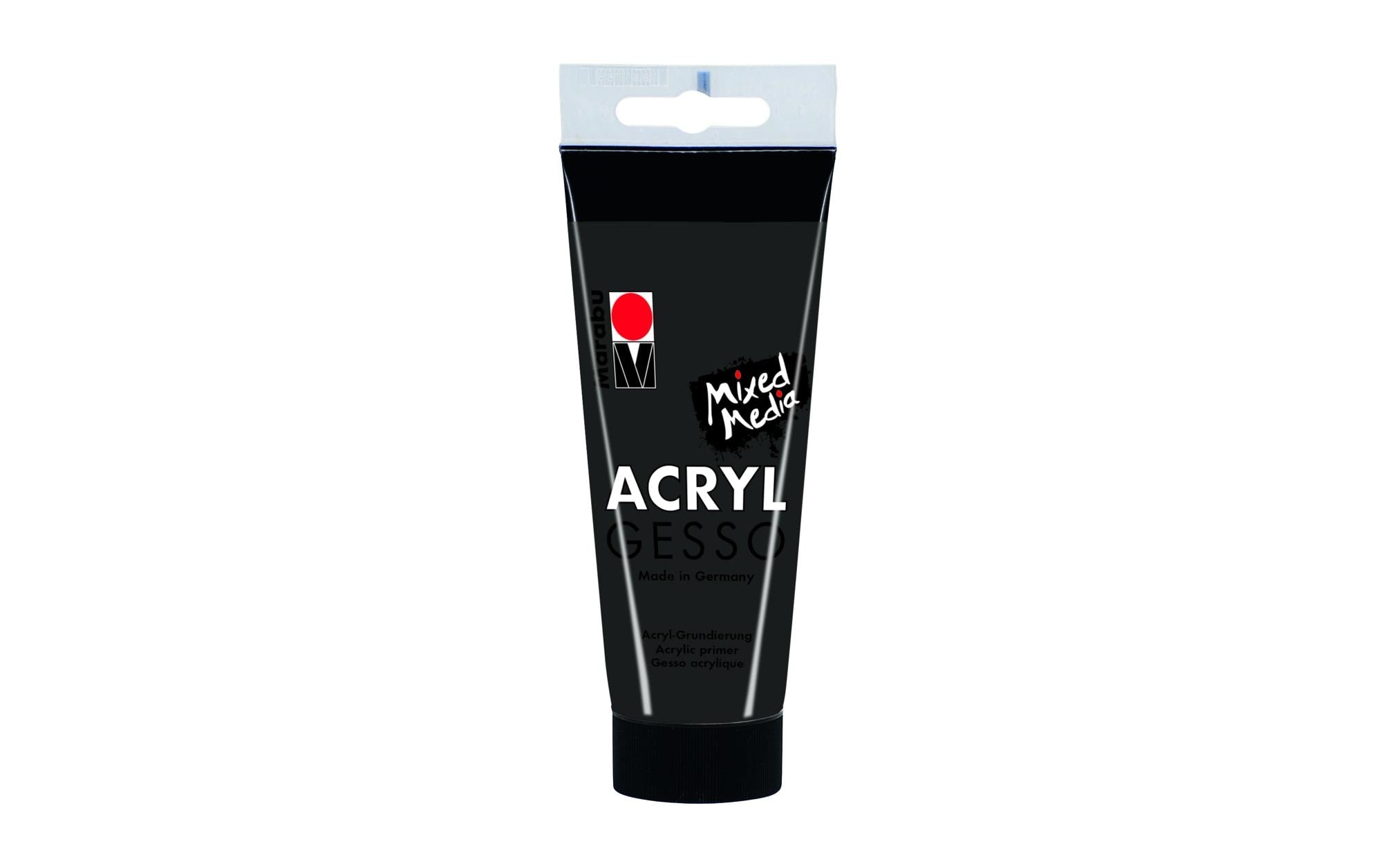 Marabu Acryl Gesso schwarz 100ml, hochdeckende Acryl-Grundierung
