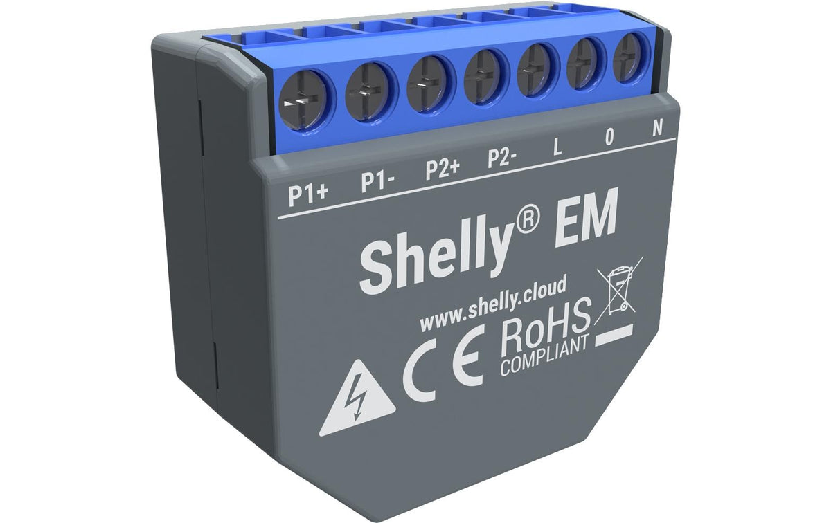Shelly EM WiFi-Energy Meter KIT WLAN Leistungsmessgerät, für bis 2x 120A