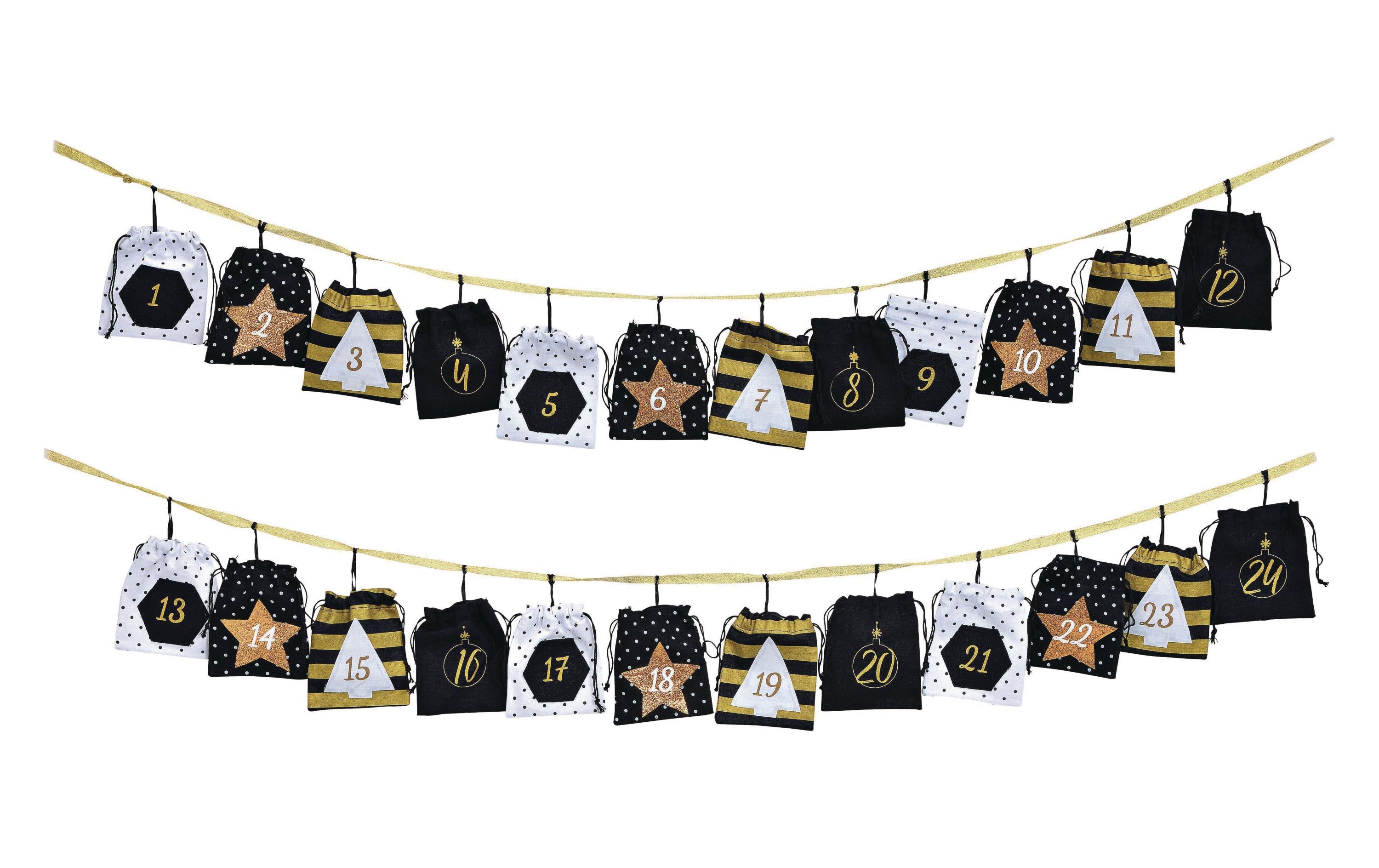 G. Wurm Adventskalender Beutel 10 x 12 cm Textil, 260 cm lang