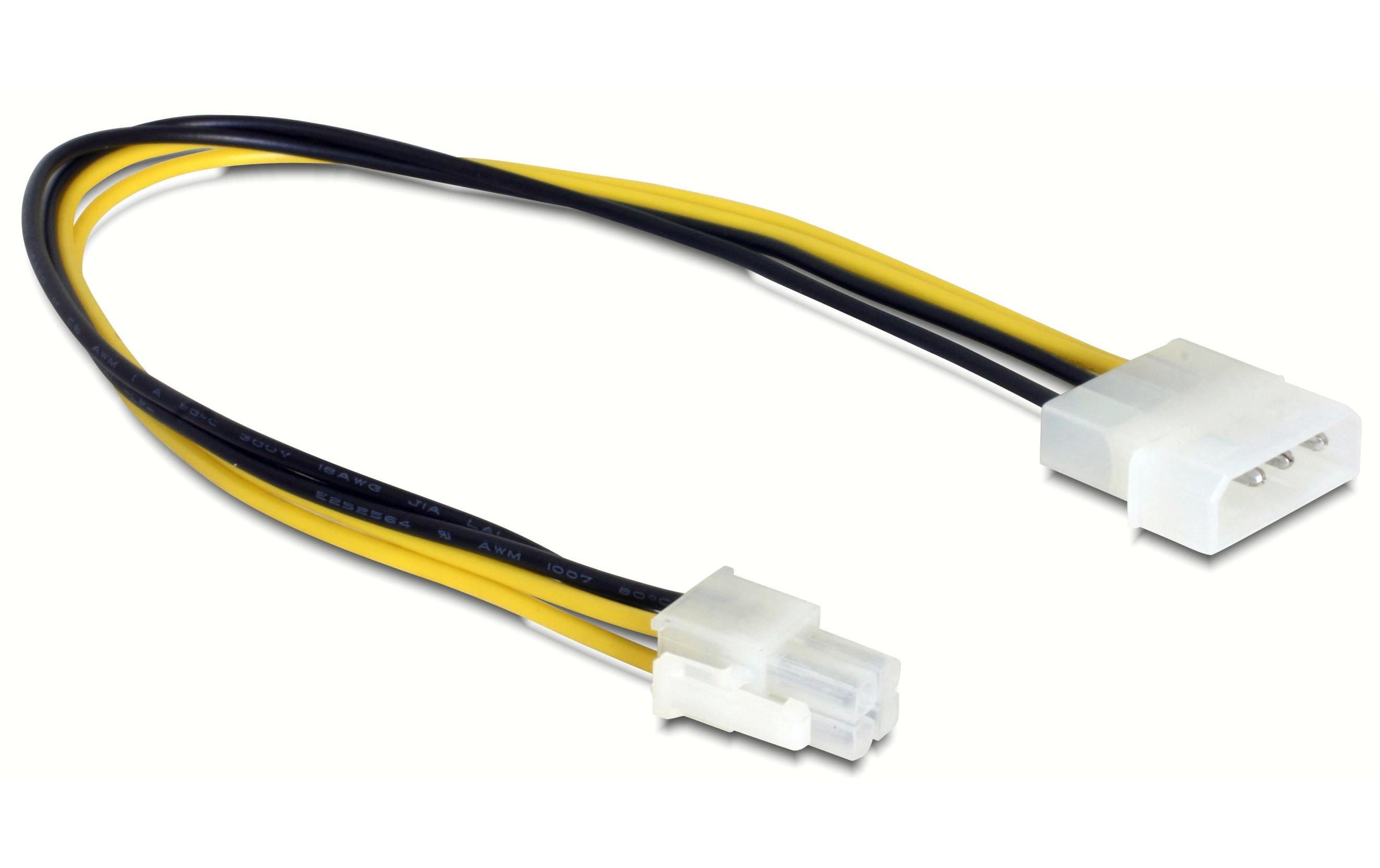Kabel Stromversorgung P4 4Pol, 30cm für Molex Stromanschluss