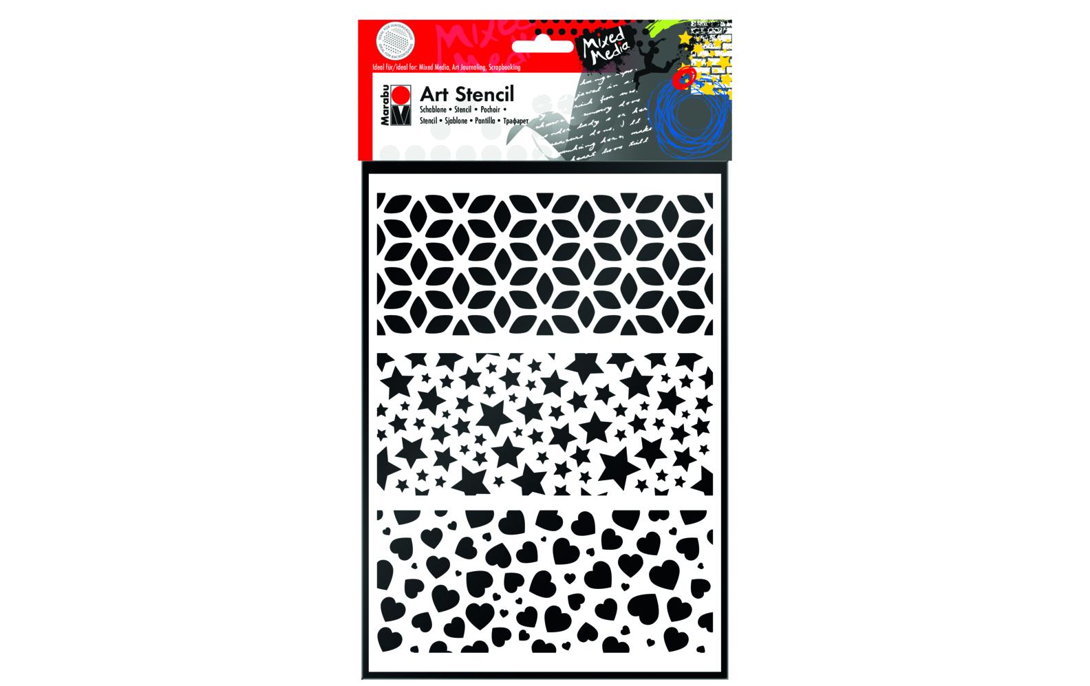 Marabu Schablone Art Stencil A4, Modern Combination