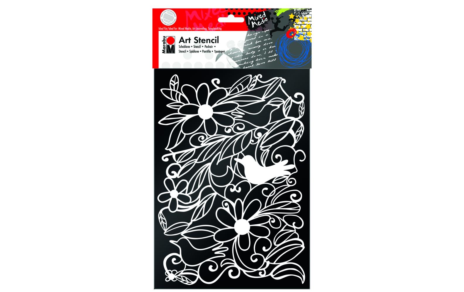 Marabu Schablone Art Stencil A4, Blooming Garden