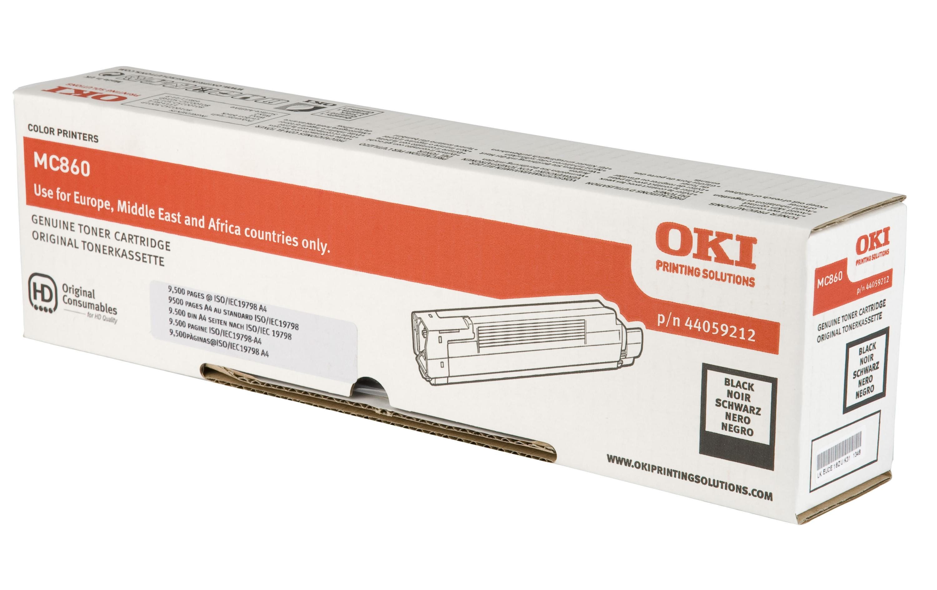 Toner schwarz zu OKI MC860 9500 A4 Seiten, 44059212