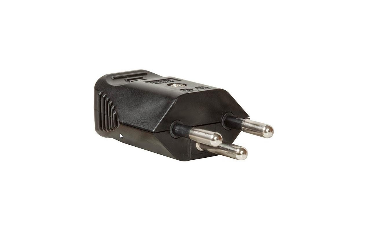 Stecker Typ 12, L+N+PE, 10 A, 250 V, schwarz