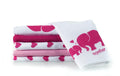 Makian Mulltücher 80x80cm 6er Pack, Pink & Weiss Elefant und Herz