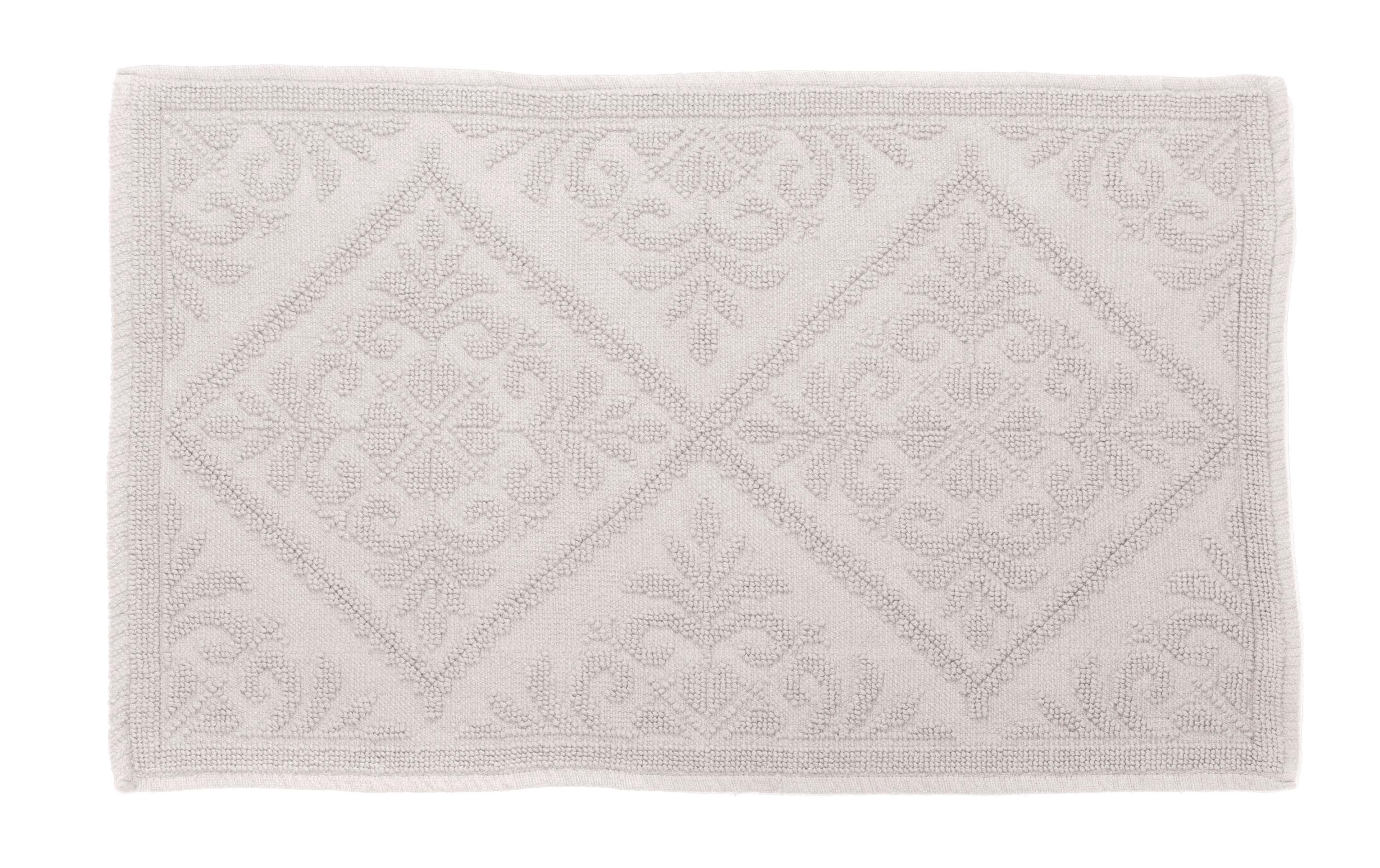 spirella MOA Badteppich, Weiss Baumwolle, 50 x 80 cm, waschbar