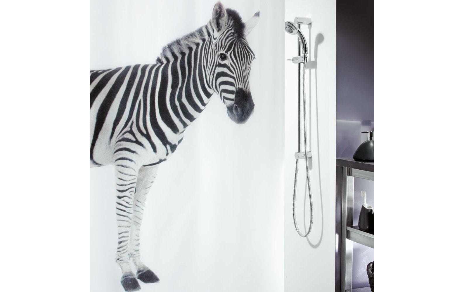 spirella ZEBRA Duschvorhang Polyester, 180 x 200 cm, waschbar