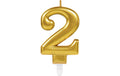 Amscan Kerzen Zahl 2 Sparkling Celebrations Gold