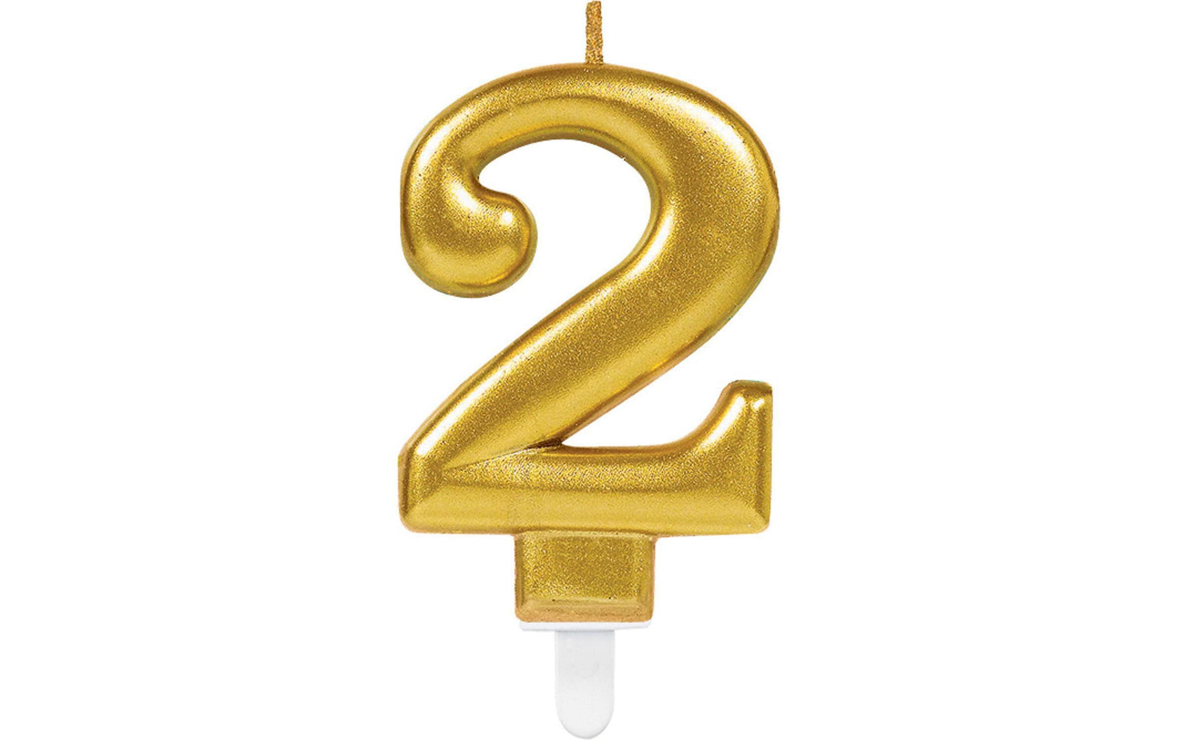 Amscan Kerzen Zahl 2 Sparkling Celebrations Gold