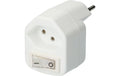 Abzweigstecker 1xT13, mit Schalter weiss