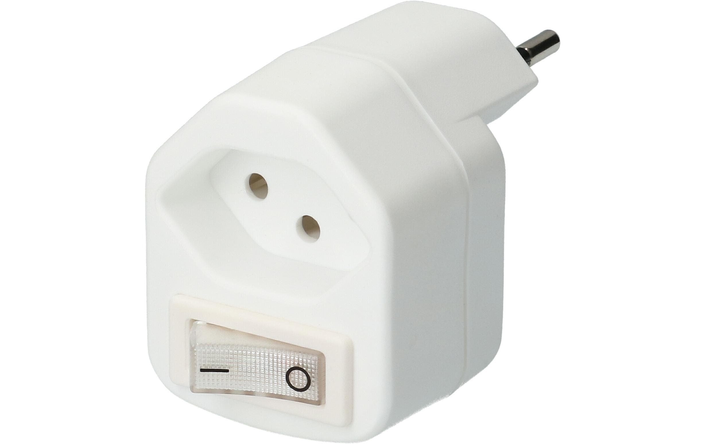 Abzweigstecker 1xT13, mit Schalter weiss