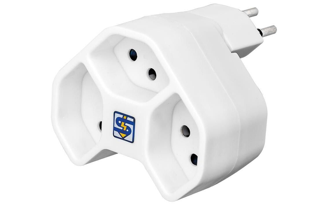 Steffen Manta Abzweigstecker 3xT13 weiss, sternförmig, drehbar, mit KS