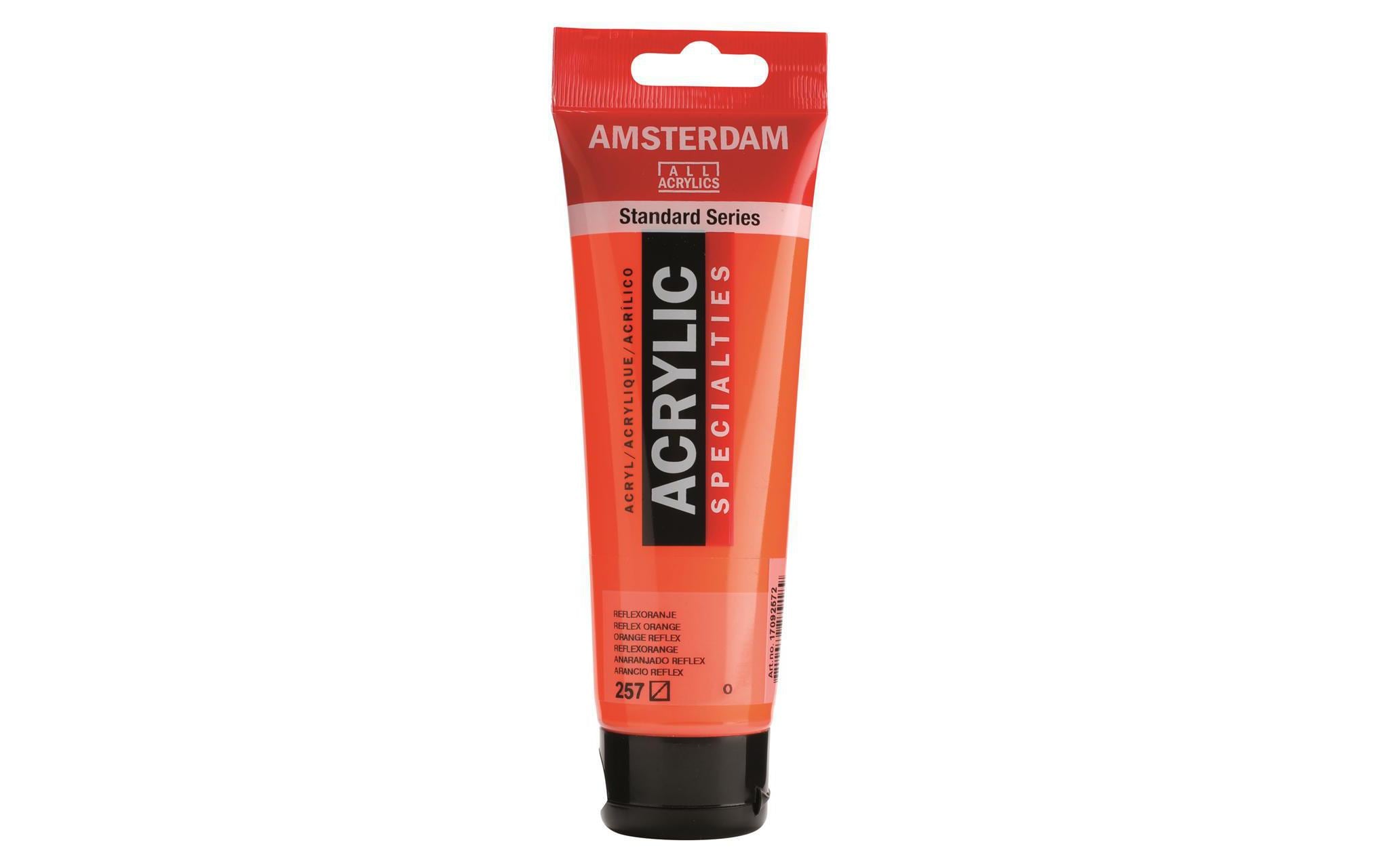 Amsterdam Acrylfarbe Specialties 257 120 ml, Farbe: Reflexorange, Halbtransp.