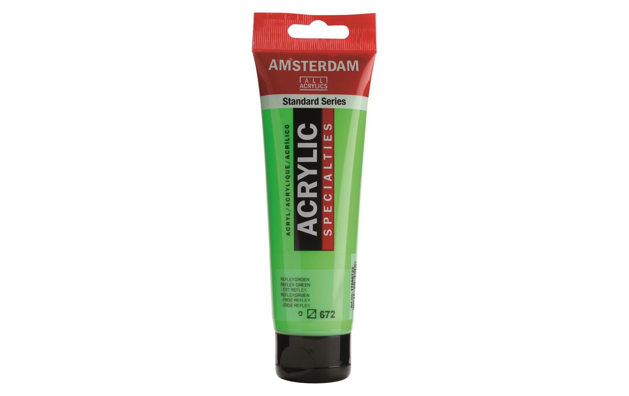 Amsterdam Acrylfarbe Specialties 672 120 ml, Farbe: Reflexgrün, Halbtransp.
