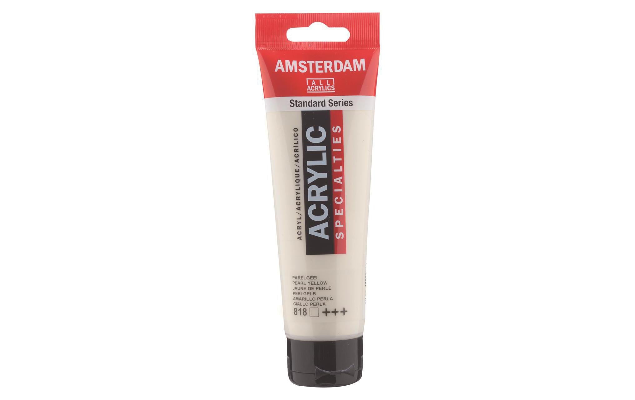 Amsterdam Acrylfarbe Specialties 818 120 ml, Farbe: Perlgelb, Transparent
