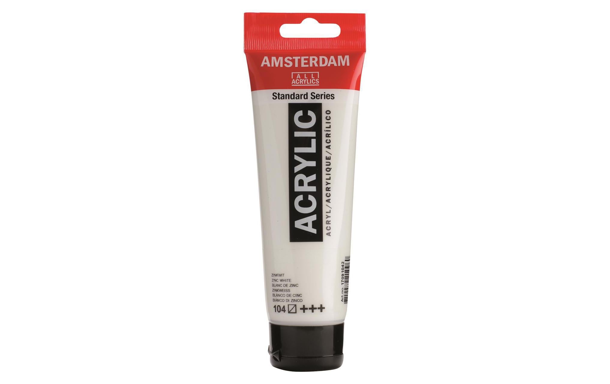 Amsterdam Acrylfarbe Standard 104 120 ml, Farbe: Zinkweiss, Halbtransparent
