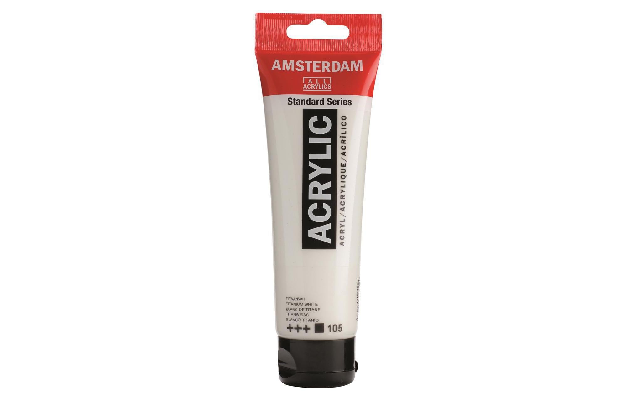 Amsterdam Acrylfarbe Standard 105 120 ml, Farbe: Titanweiss, Deckend