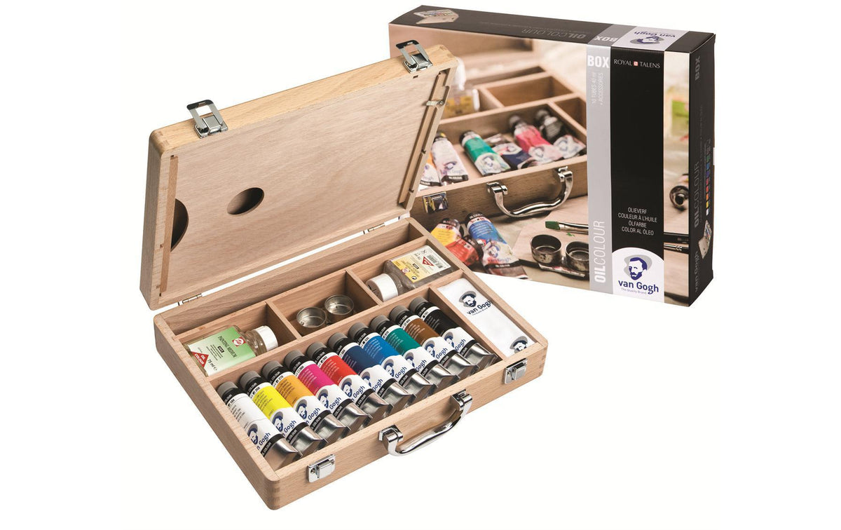 Van Gogh Ölfarbe Basis Malkasten 10 Tuben, Gläser, Pinsel