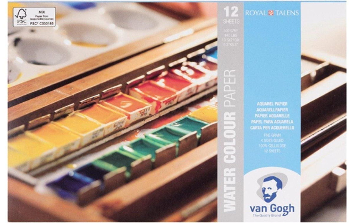Van Gogh Aquarellpapier 13.5 x 21 cm 300g/m2, 12 Stk., 100% Zellulose