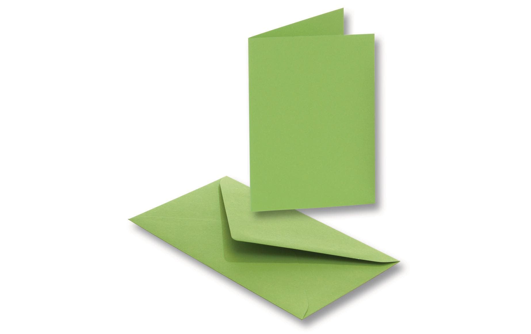 Folia Doppelkarten rechteckig 220 g/m2 5 Stück, 10.5 x 15 cm, maigrün