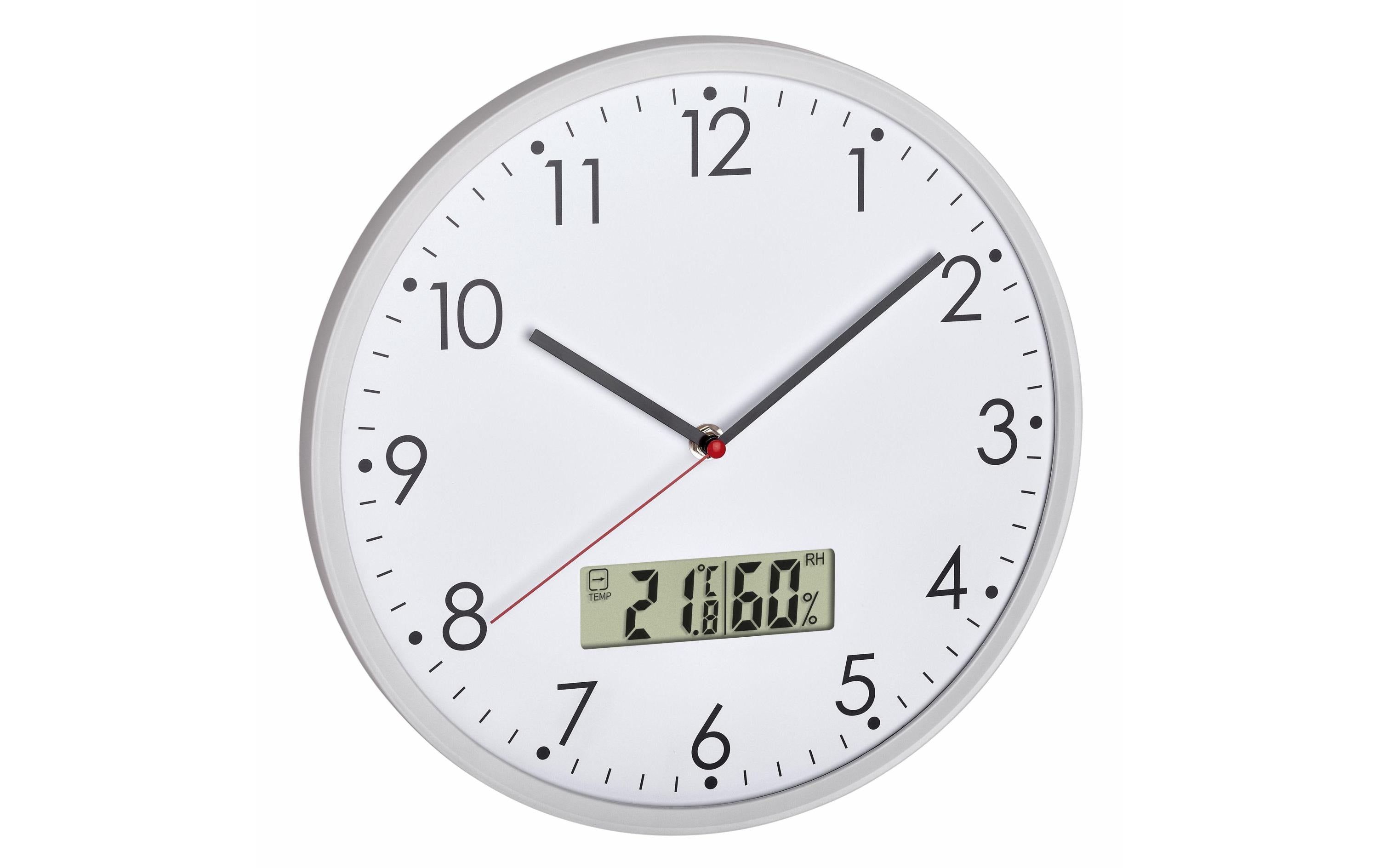 TFA  Wanduhr mit Thermometer und Hygrometer, ohne Batterie
