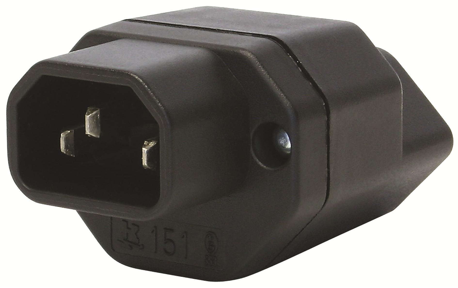 Umwandlungsstecker IEC320 auf T13, sw 65°