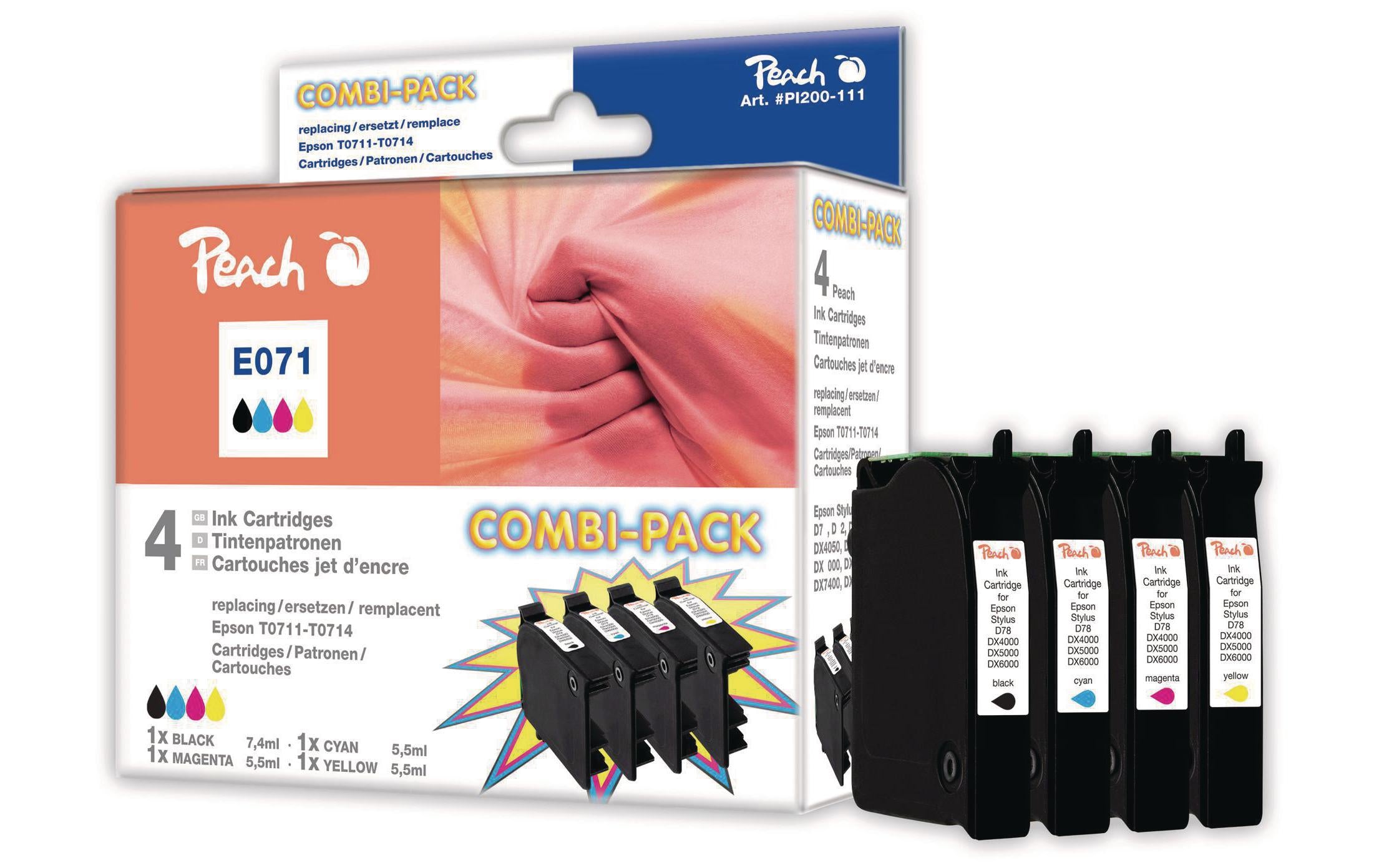 Peach Tinte EpsonT0715/T0895 MultiPack Plus 2xblack, c/m/y