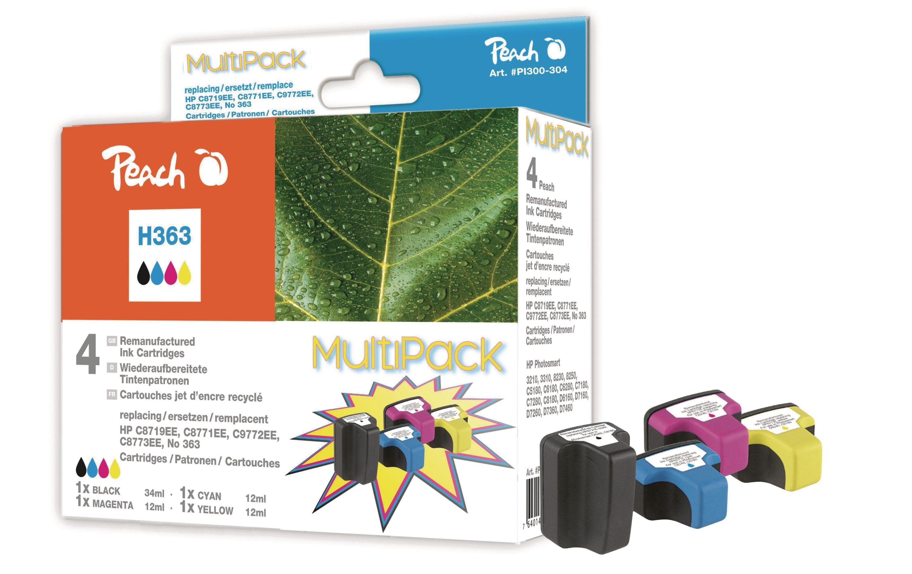 Peach Tinte HP Nr. 363 Multi Pack 1x bk,c,m,y