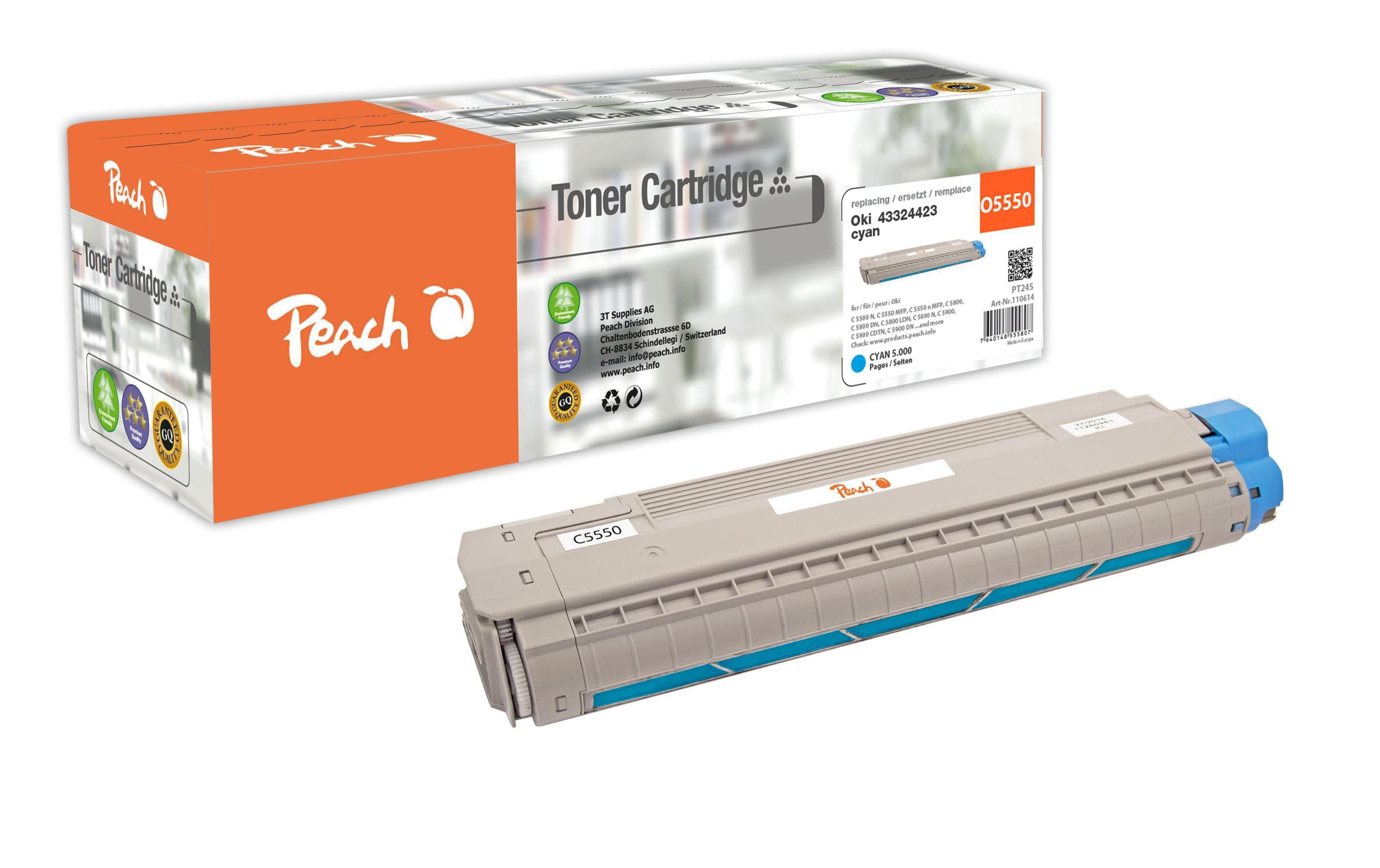 Peach Toner OKI 43324423 cyan 5000 Seiten