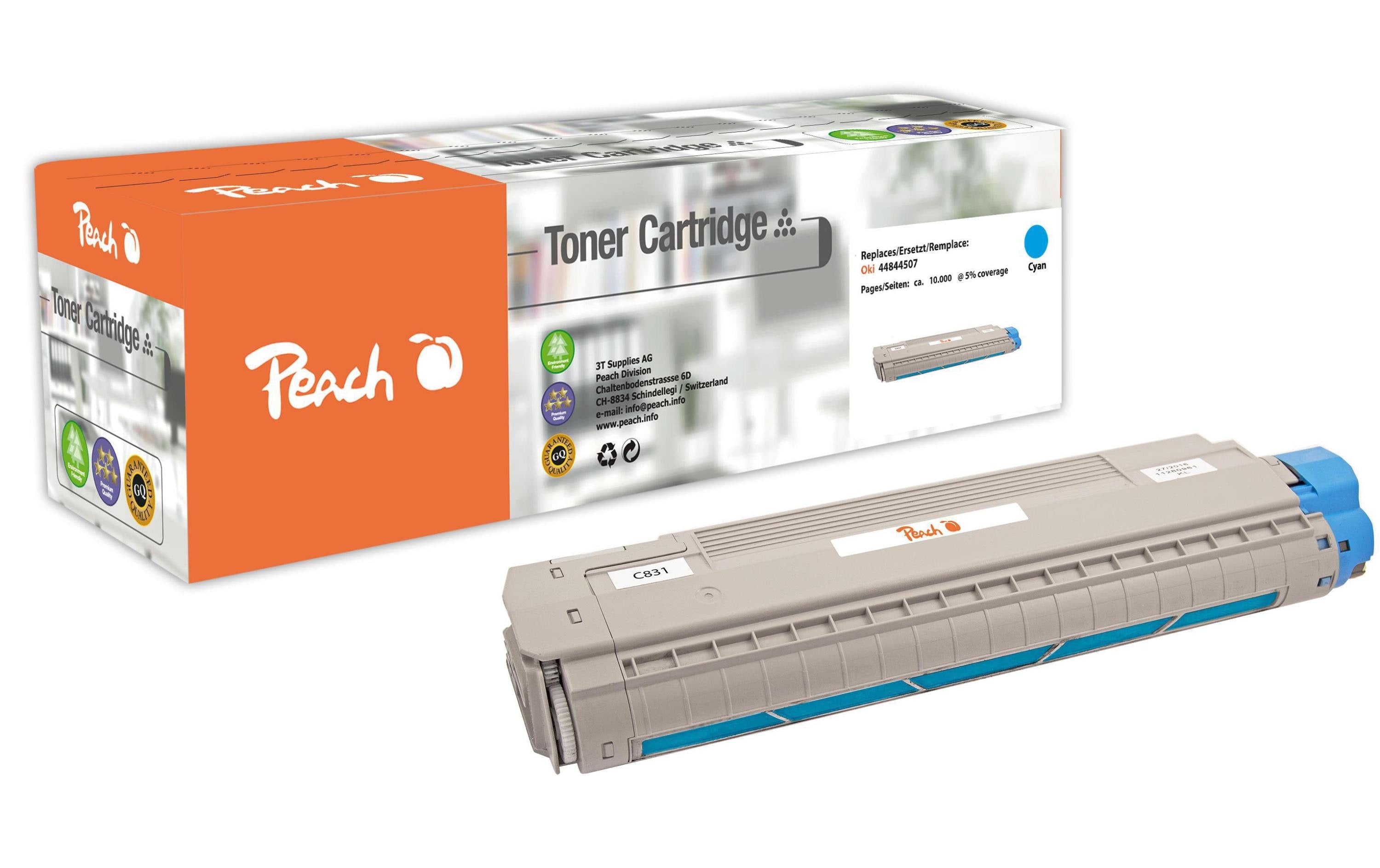 Peach Toner OKI 44844507 cyan 10'000 Seiten