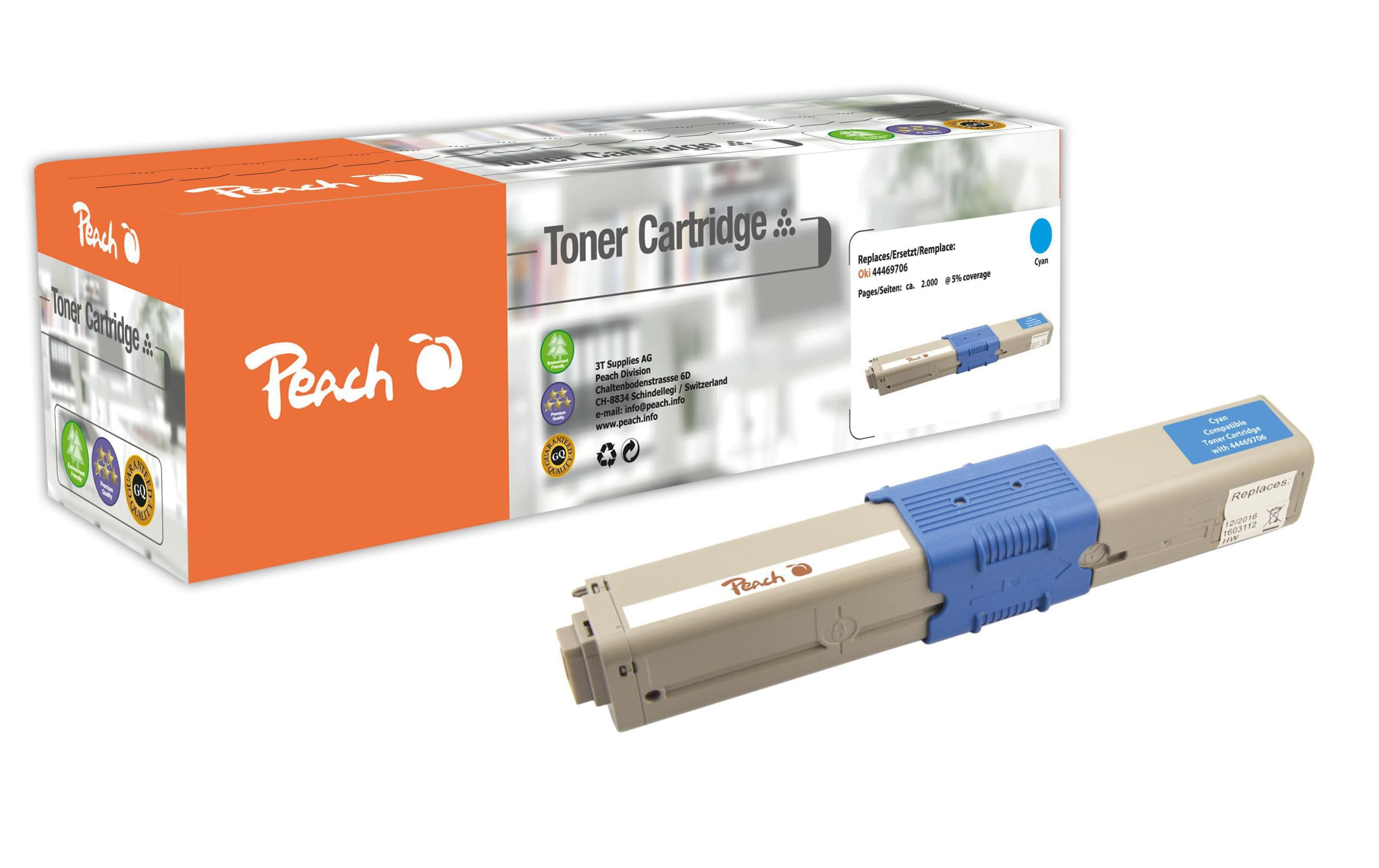 Peach Toner 44469706  cyan, 2000 Seiten zu C310, 330, 331