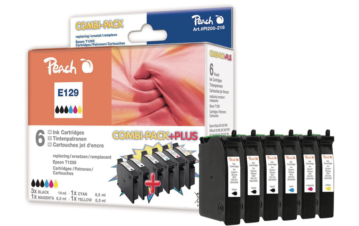 Peach Tinte Epson T1295 Combi Pack+ 3x black je 1x cyan/magenta/yellow