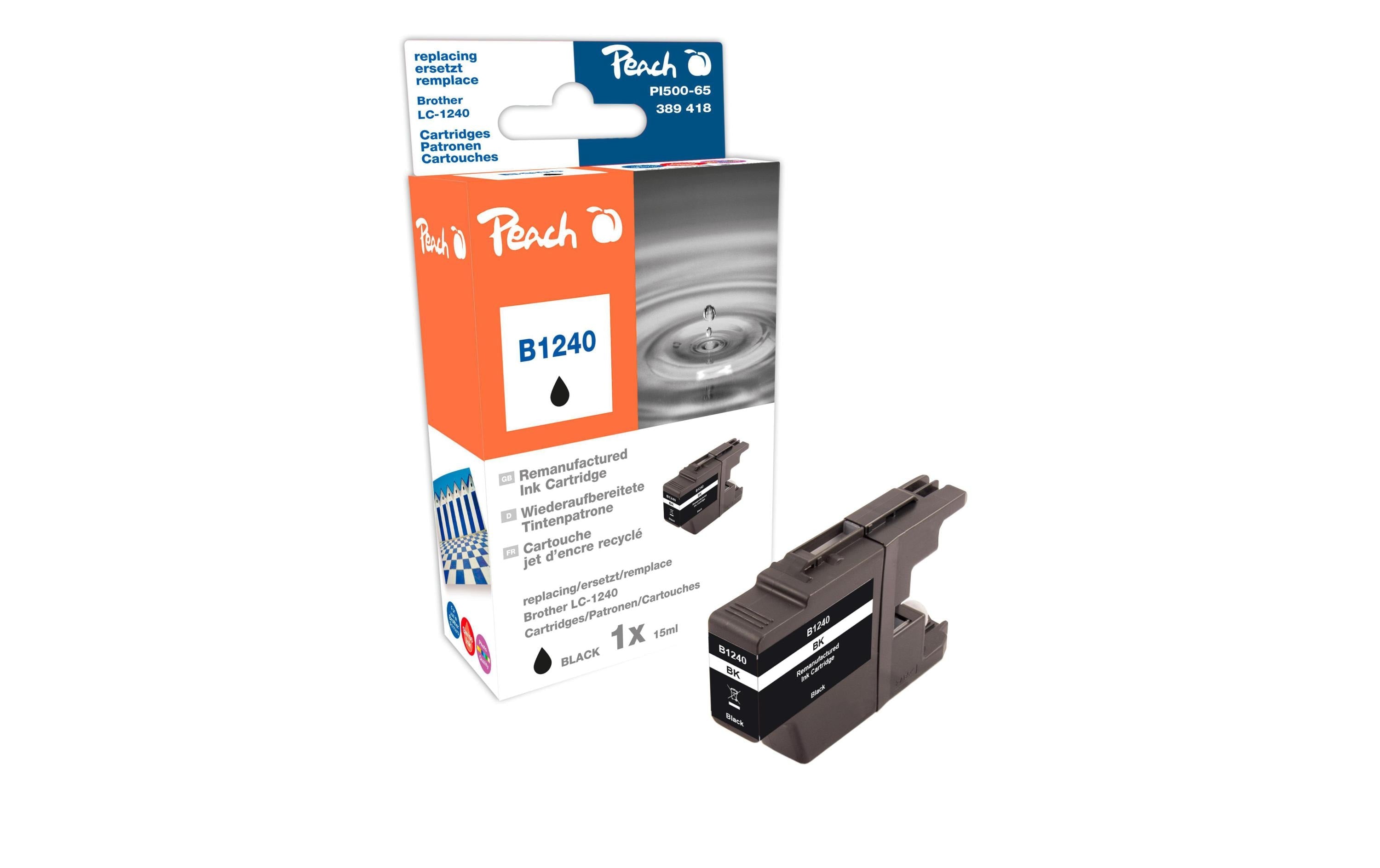 Peach Tinte Brother LC-1240bk black 16ml 430 Seiten