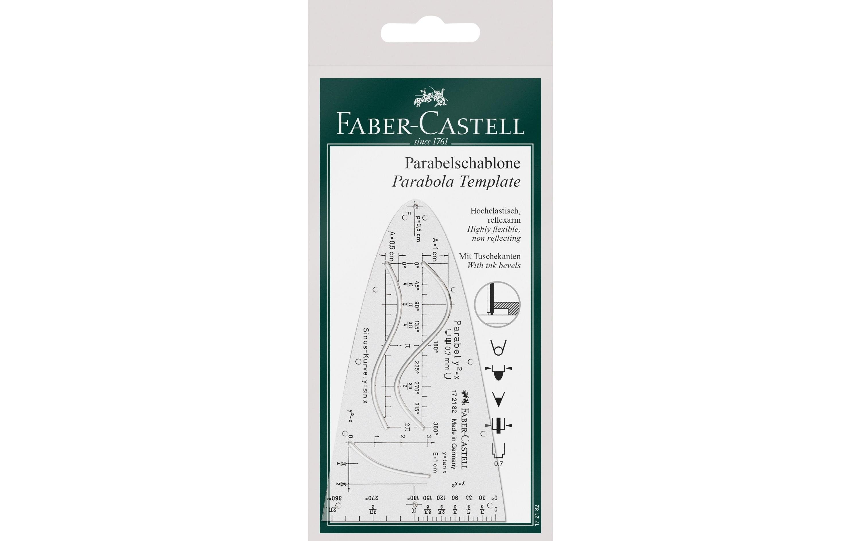 Faber-Castell Parabelschablone mit Schutzhülle