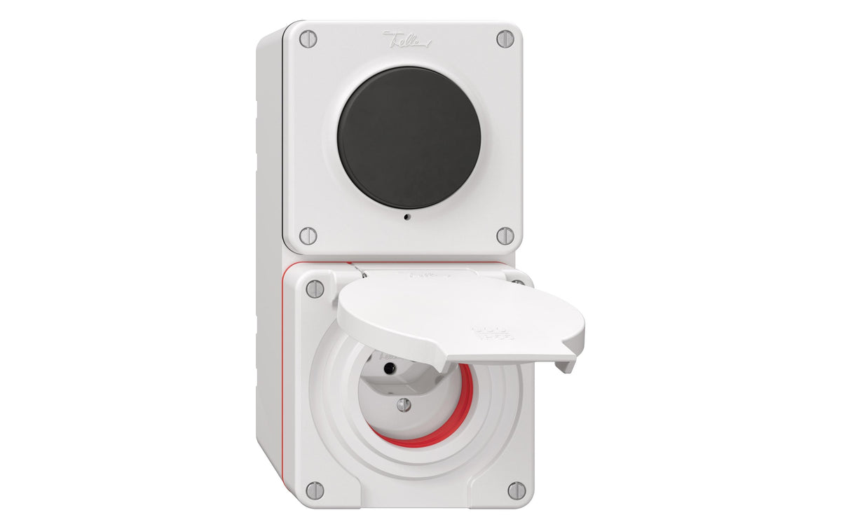 Feller Nevo NAP Kombination Gr. I-I 1x T13 plus + Schalter Sch3, weiss