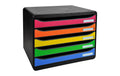 Biella Schubl. BIG-BOX PLUS ECO quer A4+ 5 Schubladen geschlossen, schwarz/harlekin