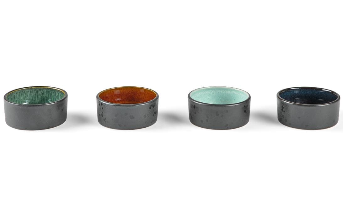 Bitz Schalen Set 7.5cm schwarz/farbig 4er Set, 7.5cm Durchmesser, Stoneware