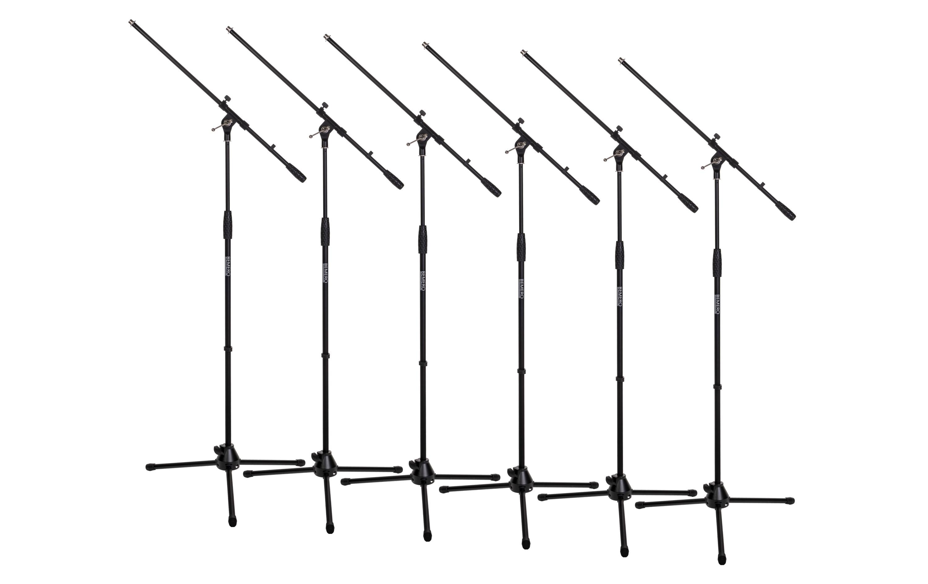 Bemero Mikrofonstativ MS-9010BK 6er Set 6 Stative mit Boom Arm, Höhe: 980-1680mm