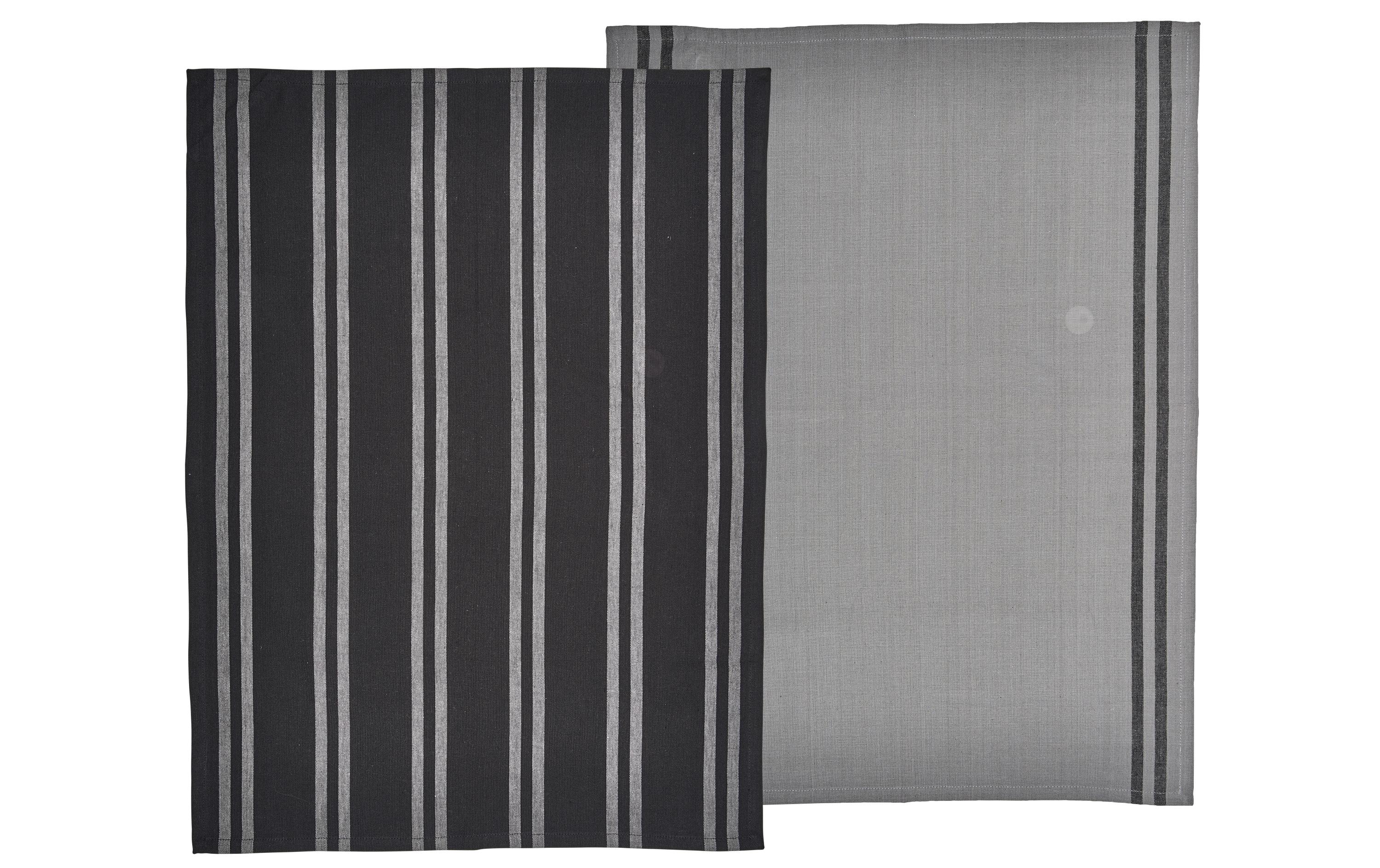 Södahl Geschirrtuch Soft Black 2er Set 50x70cm, schwarz, 100% Baumwolle
