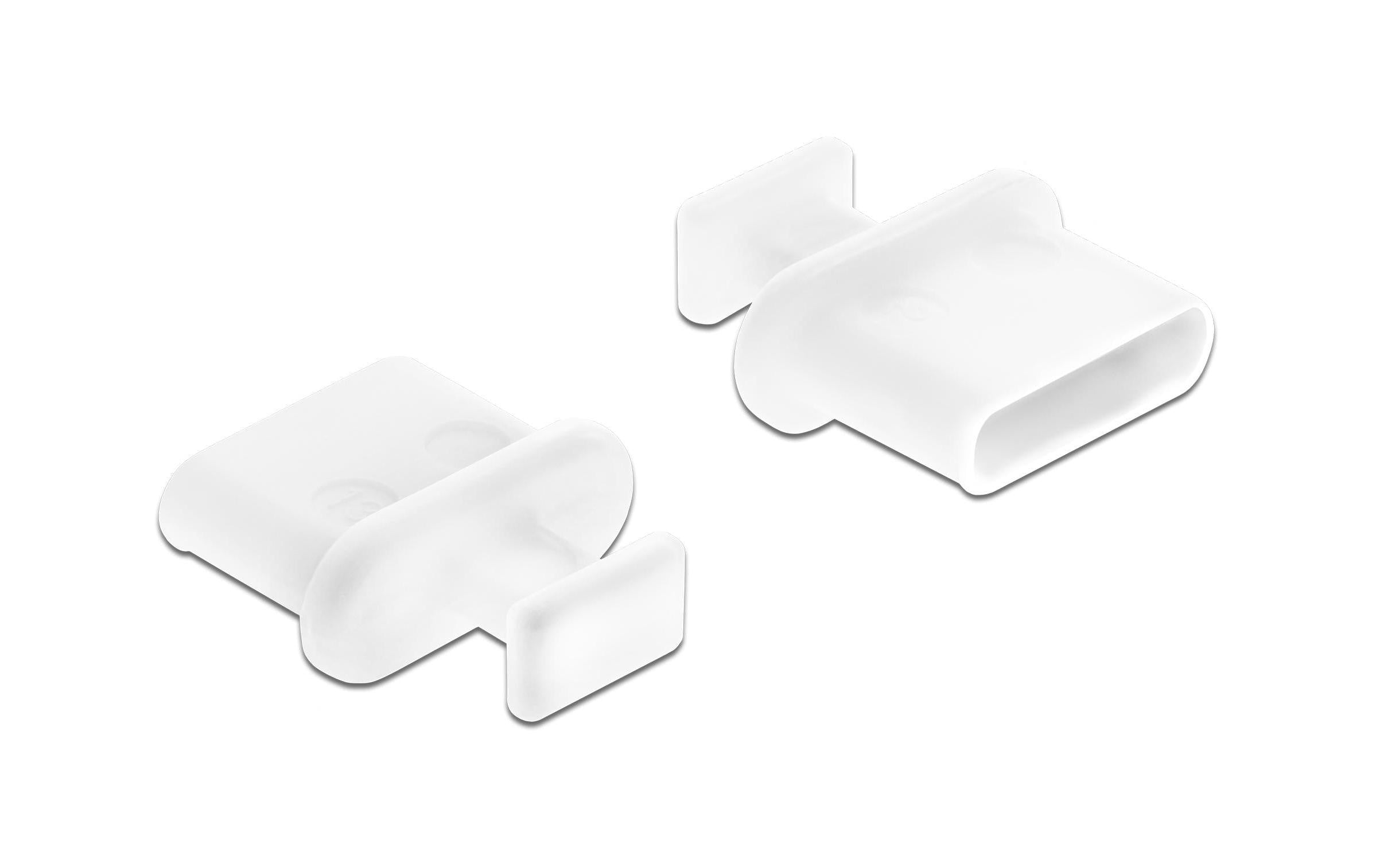 Delock USB-Typ-C Staubschutz, 10 Stück Zum Schutz von USB-Ports, weiss,mit Griff