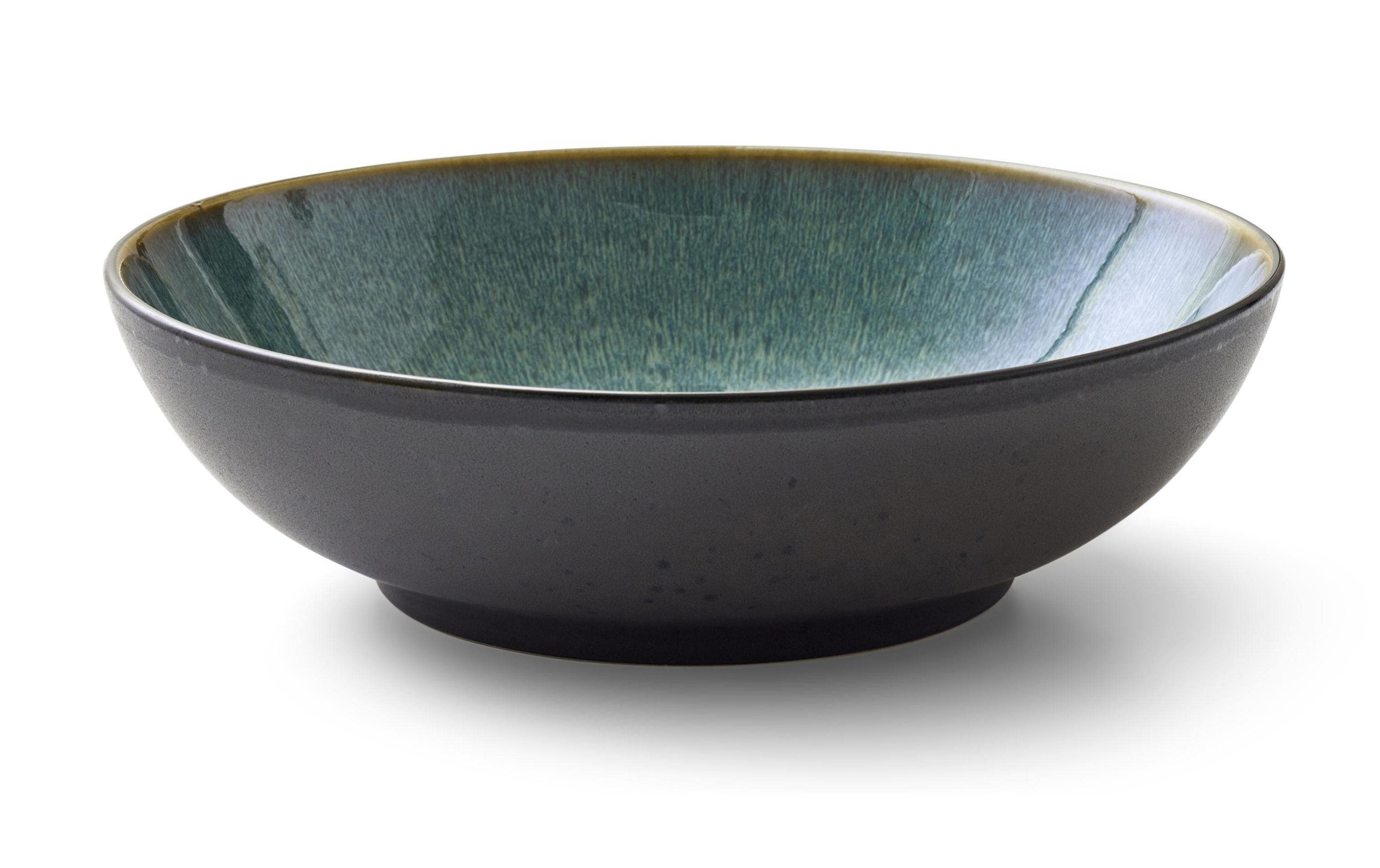 Bitz Salatschüssel 24cm schwarz/grün 1 Stück, D: 24cm, H: 6cm, Stoneware