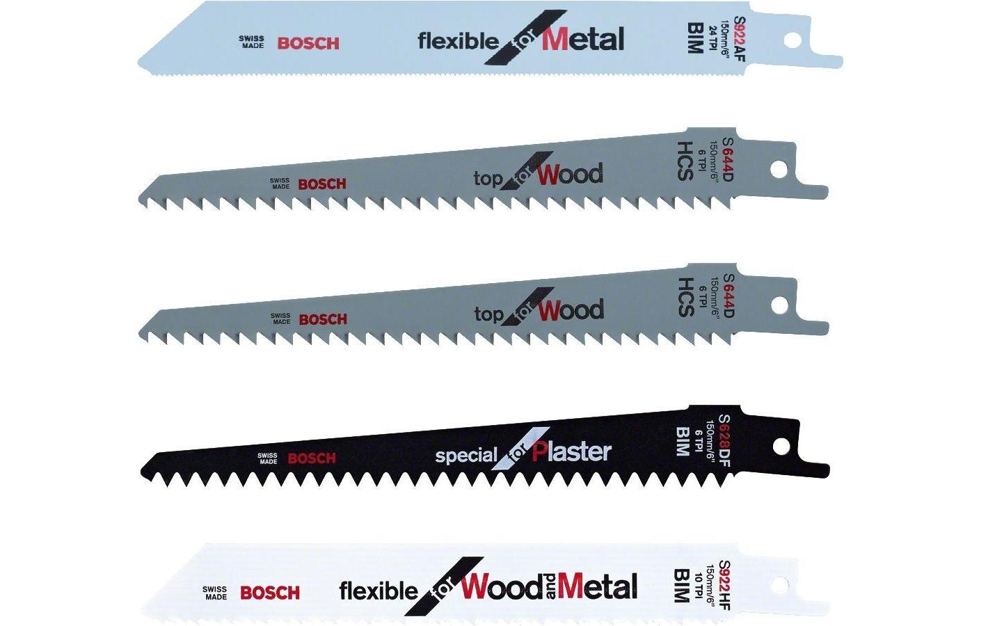 BOSCH Keo Sägeblätter-Sortiment 5-tlg. für Holz, Metall, Gips